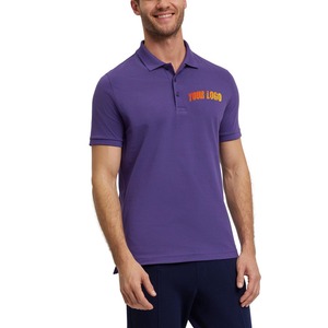 เสื้อโปโลผ้าฝ้าย100% สำหรับผู้ชายเสื้อโปโลแขนสั้นผ้าถักแบบเรียบง่ายปักโลโก้ได้ตามต้องการ - Product Image 6