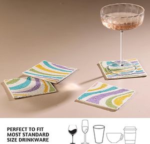 Dessous de verre de table perlé de broderie de couture pour tapis de décoration de table et de cuisine Produit de qualité supérieure à très bas prix - Product Image 6