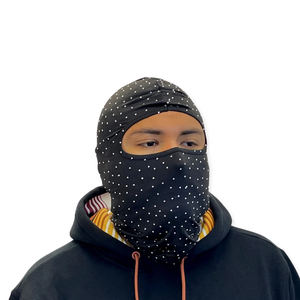 Masque de ski personnalisé avec strass sur toute la surface, 3 trous, tricoté pour l'hiver, thermique, coupe-vent, balaclava, chapeau chaud unisexe - Product Image 5