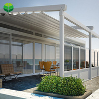 Pergola de restaurant moderne en PVC Pergola rétractable à toit persiennes et gazebos d'extérieur