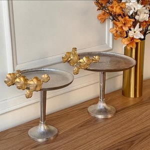 Bol en aluminium fait main poli moderne de luxe certifié CE support de fleurs de mariage écologique pour les décorations de fête - Product Image 1