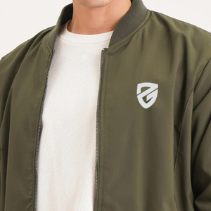 Blouson aviateur en toile léger et élégant pour hommes Veste de vol décontractée zippée d'hiver de haute qualité - Product Image 6