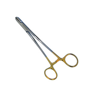 Pince à aiguille chirurgicale droite en fil d'or demi-torsadé TC 155 mm (6 pouces) pour suture, usage hospitalier - Product Image 1