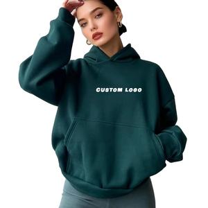 Sweat à capuche Streetwear à épaules tombantes en molleton de coton lourd personnalisé pour femmes fabriquées - Product Image 1