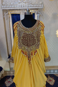 Caftán boda islámico amarillo dorado - Product Image 2