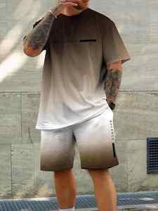 Conjunto de Camiseta y Pantalones Cortos Transpirables Impresos en 3D Personalizados 2025, Conjunto de Pantalones Cortos Casuales y Elegantes de Estilo Urbano para Hombre, 100% Poliéster, Verano - Product Image 4