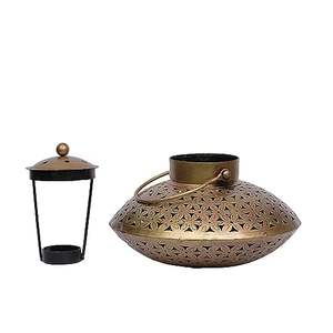 Fer Antique Degchi Style Dhoop Holder et Candle Light Idéal pour la décoration de la maison Diwali Décoration et Pooja Temple Room - Product Image 2