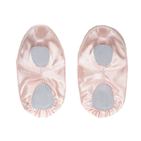 Zapatos planos de baile para mujer Bailarinas de cuero satinado rosa suave