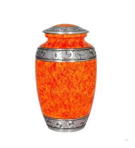 Urna de cremación para adultos Sunset Orange para cenizas humanas-Urna funeraria para adultos hecha a mano-Urna de entierro grande para cenizas humanas - Product Image 1