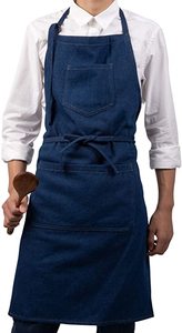 001 Kit de tablier de taille de chef en cuir pur doux de style rétro tissu de toile de coton lavable pour la cuisson et le nettoyage des aliments - Product Image 3