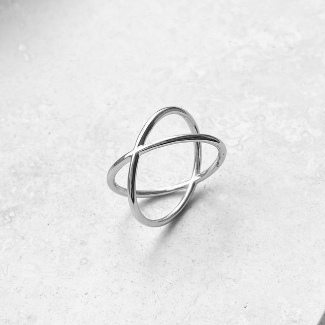 2025 Customized Christmas Crisscross Cross X-Shaped Minimalist High Quality Sterling Silver 925 Ring Party Unisex Gift