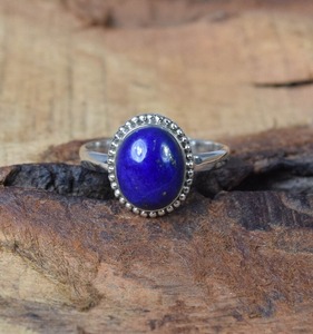 Lapis Lazuli Gemstone <b>Ring</b> Handmade 925 Sterling Silver <b>Ring</b> with Excellent Quality Oval Shape Classic Design for Women <b>Rings</b> - Product Image 3