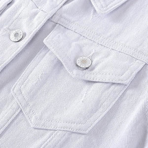 แจ็กเก็ตยีนส์แนวสตรีทสำหรับผู้หญิงแจ็กเก็ตยีนส์แนวสตรีทผ้าฝ้ายทอลายทแยงสำหรับใส่กลางแจ้งแนวสตรีทสไตล์วินเทจ - Product Image 4