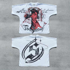 Mode nouvelle conception personnalisée graphique t-shirts pour hommes décontracté Streetwear personnalité tendance amusant imprimé col rond à manches courtes t-shirts - Product Image 1