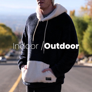 Sudadera con Capucha de Sherpa Cálida Unisex, Sudadera de Invierno con Bolsillo Tipo Canguro, Felpa Suave, Talla Grande, para Uso Interior y Exterior, Venta al por Mayor - Product Image 3