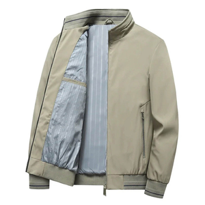 Chaqueta de Mezclilla de Motociclista Entallada para Hombre, Invierno, Cuero Genuino, Cuello en V, Casual, Moderna, Simple, Versátil, de Alta Calidad - Product Image 1