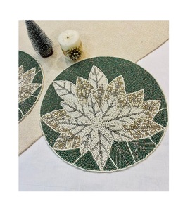 Meilleures ventes, dessous de plat brodés en perles, vintage, écologiques, pour la maison, mariage, décoration, design personnalisé, meilleur prix de gros - Product Image 1