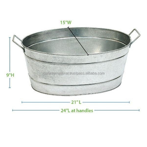 Pot galvanisé et jardinières Nouveau dernier pot galvanisé et jardinières avec poignée Prix de gros Pot de jardin et jardinières - Product Image 3