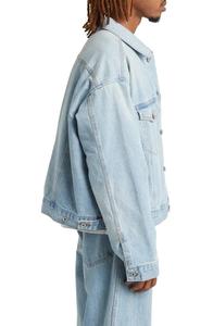 Custom Heavyweight Cotton Washed Vintage <b>Denim</b> <b>Jacket</b> <b>Kids</b> Pocket High Street Style Casual Streetwear Hooded Jeans <b>Jacket</b> New - Product Image 4