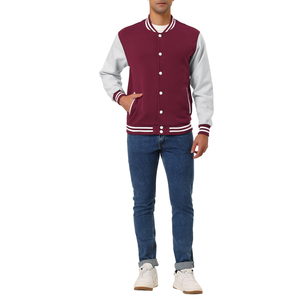 2025 patchs de broderie personnalisés pour hommes Street Style Varsity Jacket manches en laine de qualité supérieure CollegeBaseballjacket pour hommes - Product Image 2