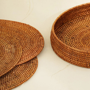 Ensemble de 4 napperons en rotin naturel de forme ovale très demandé fait à la main du Vietnam - Product Image 3