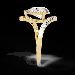 Anillo de Diamante Cultivado en Laboratorio con Certificación IGI de 2.50 Quilates, Corte Pera, con Banda de Oro Trenzada, Regalo de Compromiso - Product Image 4