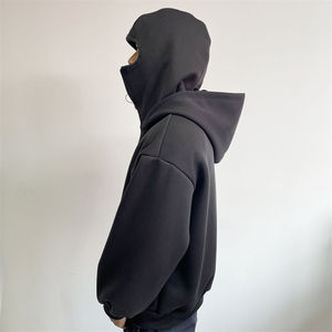 Sweats à capuche avec masque intégral personnalisés Fabricants Vêtements de rue pour hommes Pull à capuche Hip Hop Avec visage Masqué Basics Coton mélangé - Product Image 4