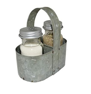 Galvanized <b>Salt</b> And <b>Pepper</b> Caddy Kitchen Ware Countertop Handmade Caddy Classic Wholesale Metal Utensil Caddy - Product Image 6