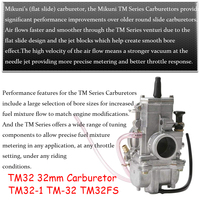 TM32 carburateur Flatslide carburateur réglage 32mm TM32-1 TM-32 TM32FS Kit de remplacement de moto Compatible avec les Jets de la série Mikuni
