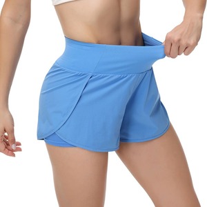 Pantalones cortos de yoga para mujer Cintura alta Correr Gimnasio Entrenamiento Pantalones cortos de yoga Spandex Pantalón corto Atlético - Product Image 5