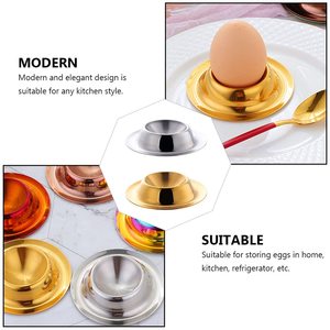 Hot Selling Tableware Round Stainless Steel <b>Egg</b> Cups Small Kitchen <b>Egg</b> Display Stand Holders Boiled <b>Egg</b> Containers - Product Image 4