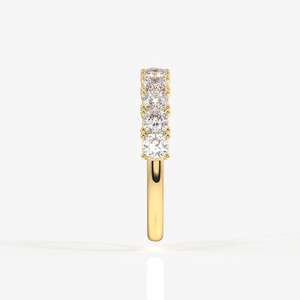14K Gold <b>Wedding</b> Band with <b>Cushion</b> Cut Moissanite Diamond <b>Cushion</b> Cut Moissanite Diamond <b>Ring</b> - Product Image 3
