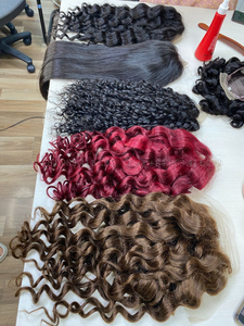 Venta al por mayor rojo cutícula alineados Virgen Remy Peluca de pelo teñido de cabello humano para las mujeres negras estilo frontal - Product Image 3