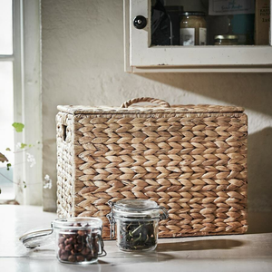 Foldable Natural Water Hyacinth Storage <b>Basket</b> with Lid Modern Kitchenware Home Boxes & Bins Handwoven From Vietnam - Product Image 4