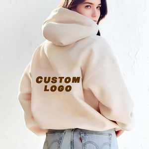 Sudadera con capucha holgada de gran tamaño con estampado de soplo de algodón pesado para mujer de alta calidad personalizada - Product Image 1