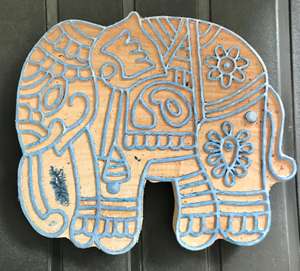 บล็อกพิมพ์ลายช้างไม้สักแกะสลักมือศิลปะพื้นบ้านอินเดีย | ไม้เนื้อแดงอินเดียสิ่งทอพิมพ์ลายอินเดีย - Product Image 3