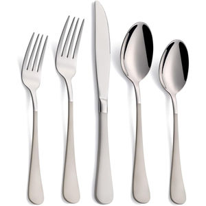 Suministros modernos al por mayor, fabricante de cubiertos en la India, juego de cubiertos de acero inoxidable plateado reutilizable para restaurantes - Product Image 2