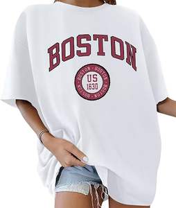 DTF imprimé surdimensionné femmes t-shirt OEM coton t-shirt avec coupe ample style streetwear pour l'été - Product Image 2