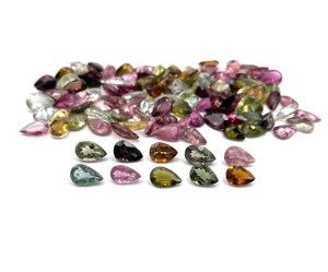 Lot de pierres précieuses en vrac de tourmaline multicolore naturelle 3*5-6*8 MM pierre précieuse coupée en poire pour la fabrication de bijoux - Product Image 4