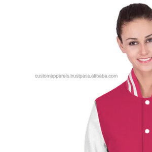 Chaqueta Varsity de Algodón y Forro Polar Premium para Mujer, Ropa Urbana Moderna, Chaqueta Letterman Personalizada al por Mayor - Product Image 5
