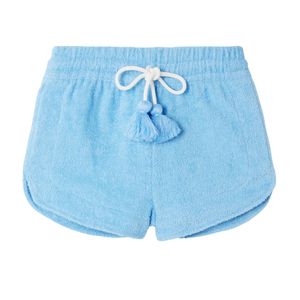 กางเกงขาสั้นผ้าเทอร์รี่เอวยางยืดมีพู่กางเกงขาสั้นลำลองใส่สบายสำหรับผู้หญิงใส่ในเลานจ์และฤดูร้อน - Product Image 5