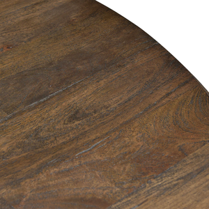 Tendance et design pour la maison, table de salle à manger en bois massif de manguier rond de 72 pouces, finition brun antique, piédestal en bois - Product Image 5