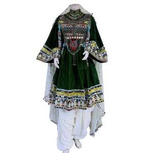 ชุดเดรสยาวแขนยาวสไตล์อัฟกานิสถานสำหรับผู้หญิงพร้อมงานเย็บอย่างดีดีไซน์ทันสมัยใหม่จาก AA impex - Product Image 1