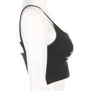 Camiseta sin mangas corta informal para mujer con diseño de logotipo personalizado, camisola de punto transpirable con estampado de diamantes en nailon para mujer, en la PCS-R-100 - Product Image 6