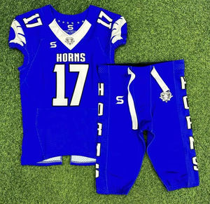 Ensemble d'uniformes de football américain Elite, taille plus, respirant, séchage rapide, tissu extensible durable, logo en silicone, impression par sublimation personnalisée - Product Image 1