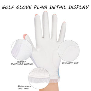 Gants de golf pour femmes, disponibles pour la main gauche et la main droite, en cuir de cabretta, légers, respirants, design personnalisé, logo en gros - Product Image 6