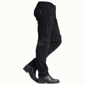 Jeans en denim respirant et à séchage rapide pour homme D-Ride Moto avec design de motard, fermetures éclair sur les jambes, tailles plus grandes, couleurs et logos personnalisés OEM - Product Image 1