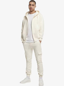 Sudadera con capucha de lana con cremallera completa para hombre, Sudadera con capucha informal de gran tamaño lisa con bolsillos y cordón para ropa de calle o de descanso - Product Image 3