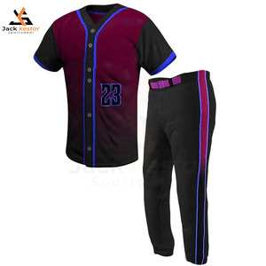 Tenue de baseball personnalisée, uniforme de baseball et de softball pour hommes et femmes, maillot de baseball à boutons, maillot avec logo de sponsor de votre équipe - Product Image 1