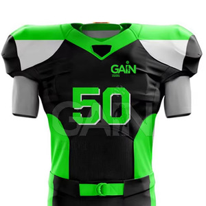 Uniformes de Fútbol Americano Hechos a Medida por el Fabricante OEM, Tela 100% Poliéster, Manga Corta, Transpirable, Uniforme Personalizado - Product Image 3